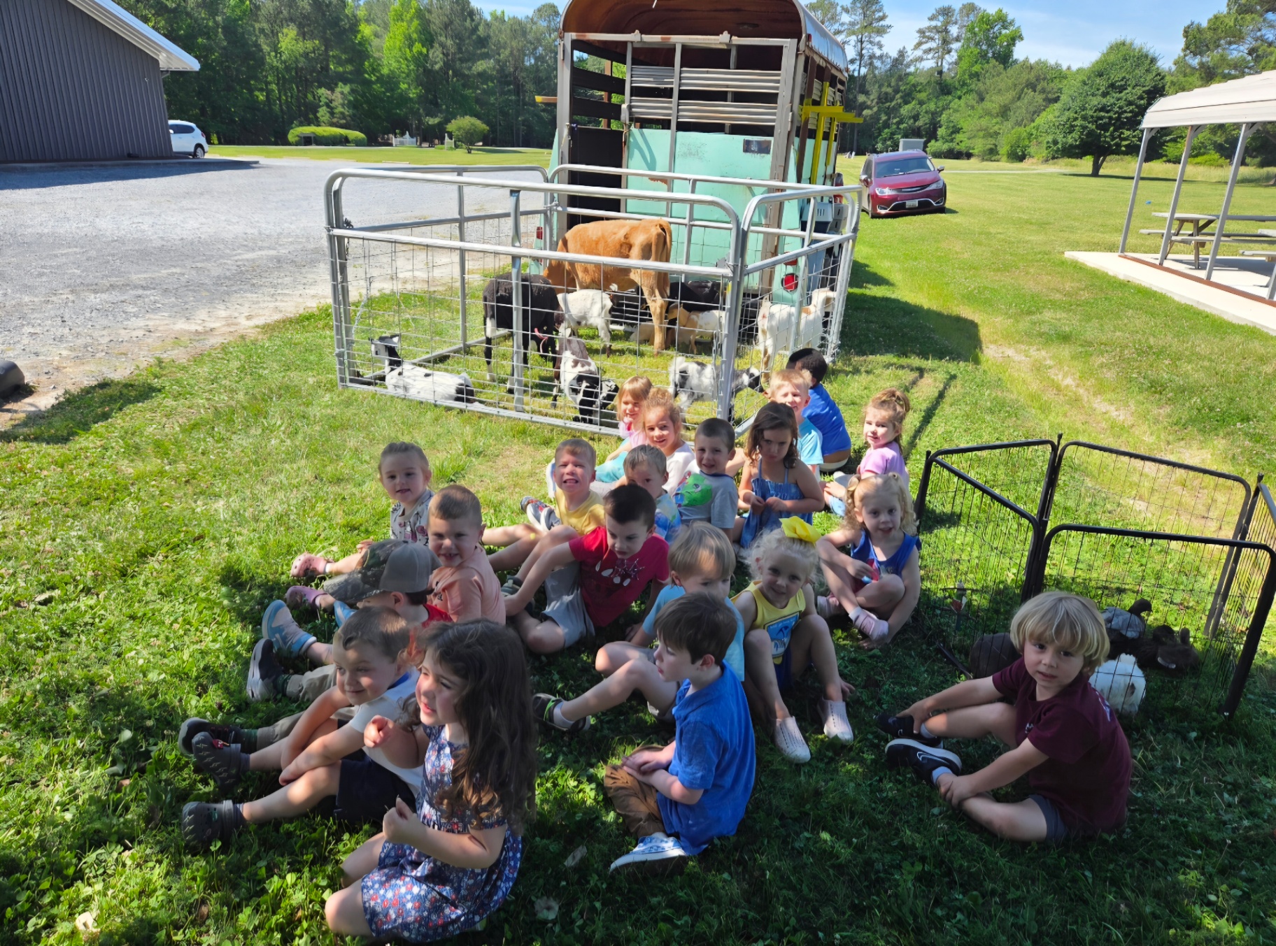 Classroom Critters school visit with the mobile farm