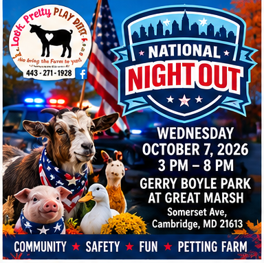 National Night Out — Wednesday, October 7, 2026, Gerry Boyle Park at Great Marsh, Cambridge, MD