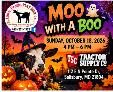 Moo with a Boo — Sunday, October 18, 2026, 4 PM to 6 PM, Tractor Supply, Salisbury, MD